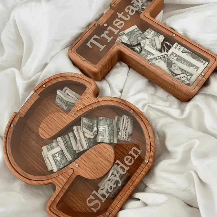 Piggy Bank-Wood Gift For Kids