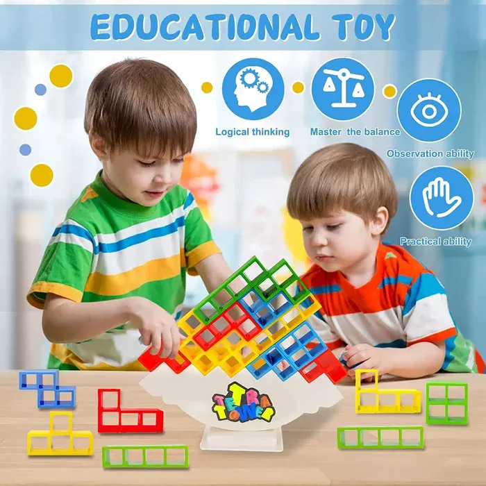 Children Playing with Blocks