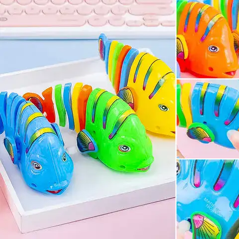 Colorful wind-up fish toy